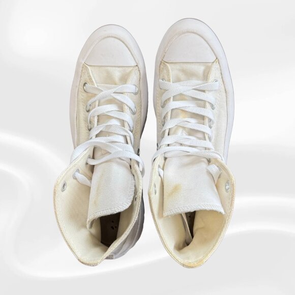 Converse Shoes - White Platform Converse Chuck Taylor All Star Shoes - Unisex Size Mens 6 / Women
